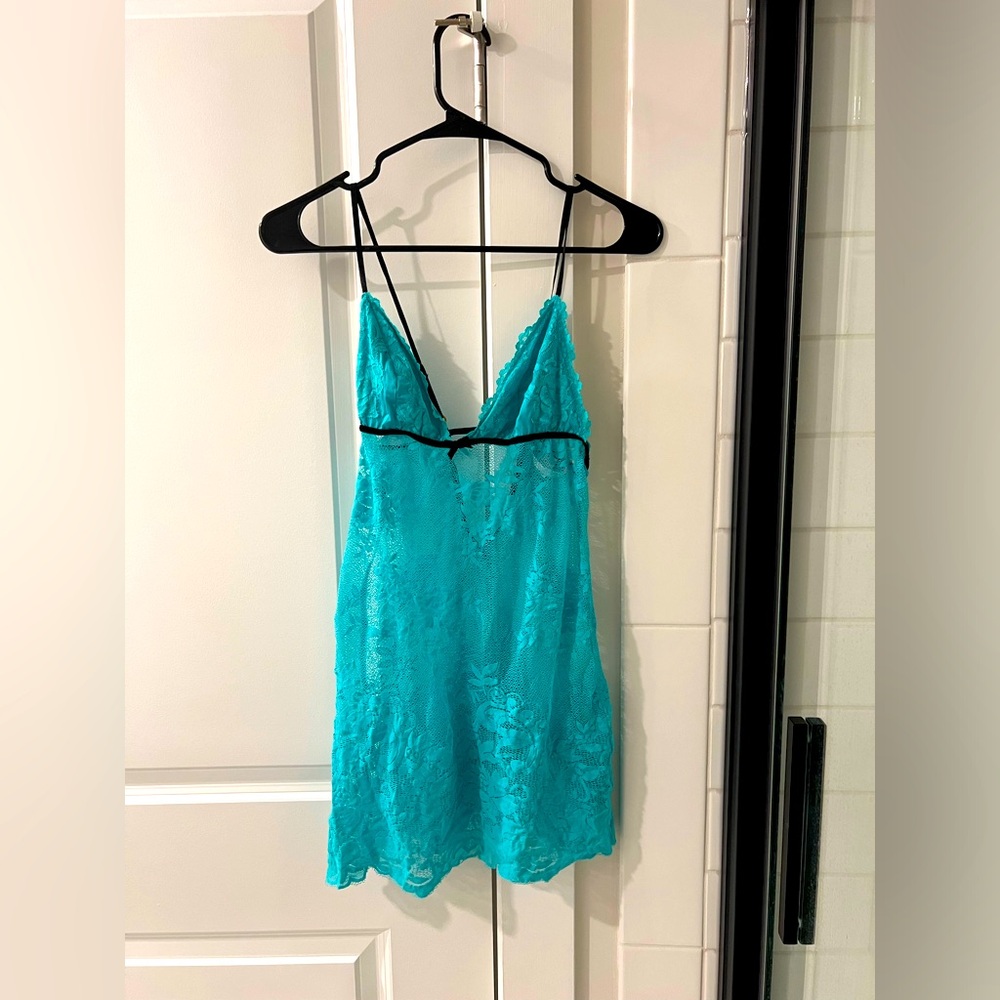Victoria’s Secret Teal Lace Lingerie Slip